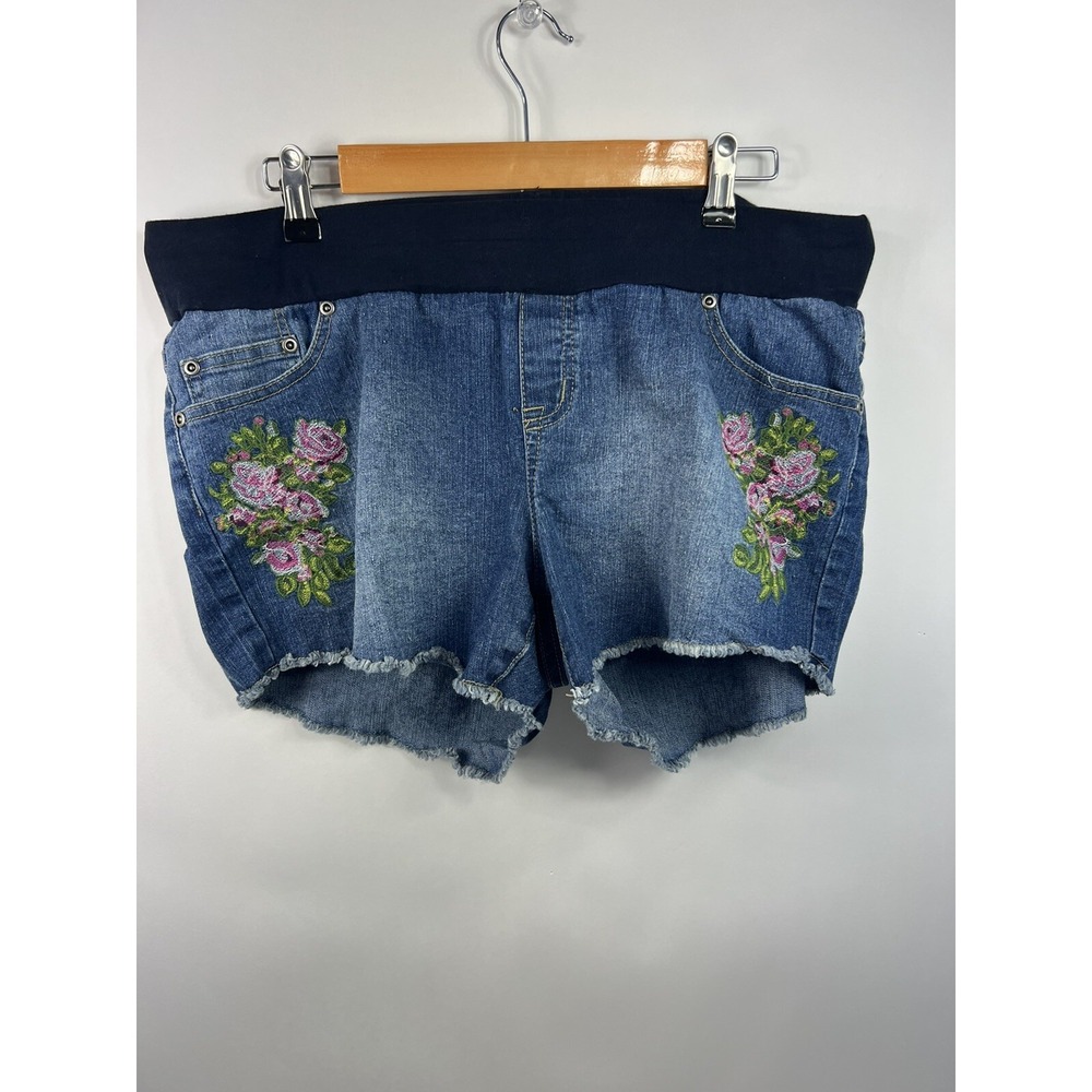 Planet Motherhood Maternity Shorts‎ Women's Sz XL (16/18) Blue 5 Pocket